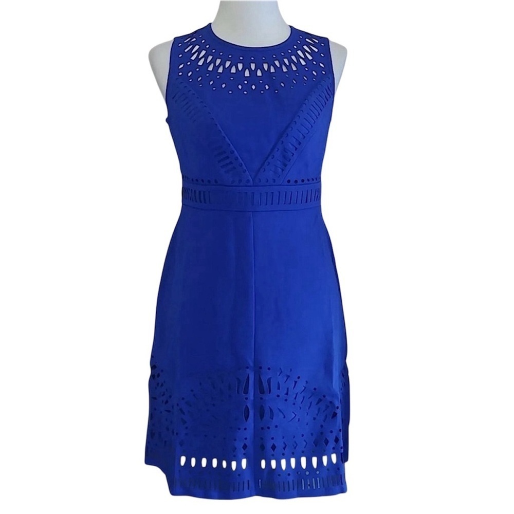 Dark Cobalt Blue Sleeveless Dress With Cutouts Eliza J by ModCloth Size 4 & 12